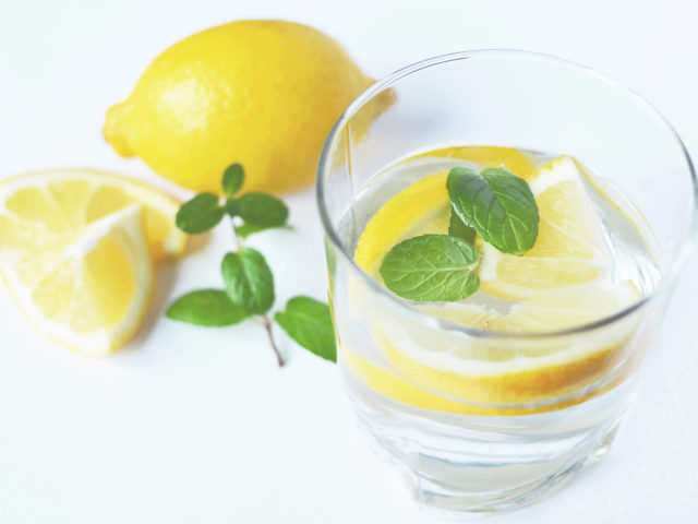 Drinking Lemon Water